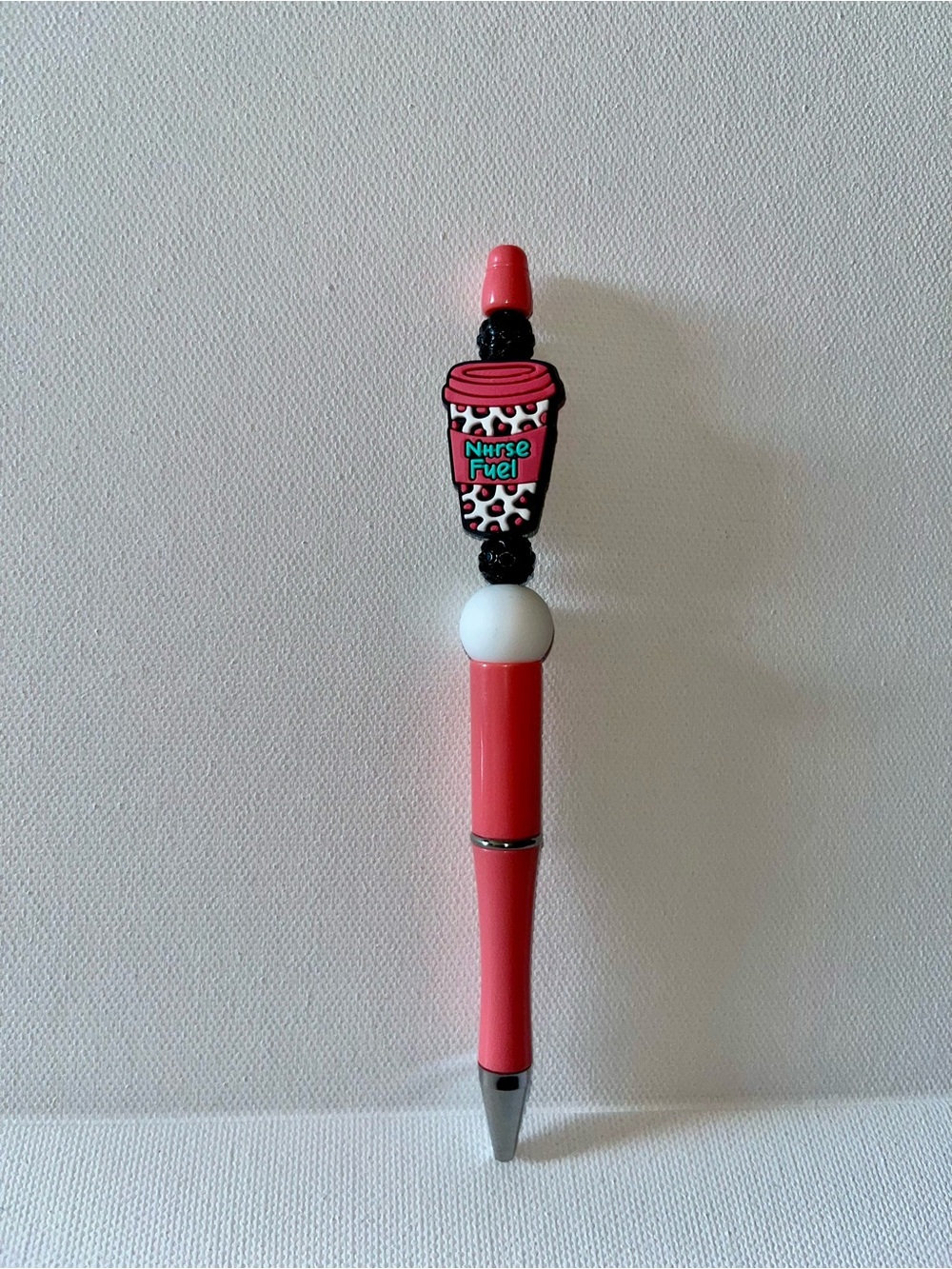 Nurse Fuel Pink Ballpoint Pen with Decorative Charm